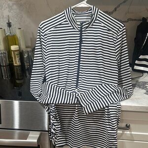 Carve Designs Navy and White Striped Jacket